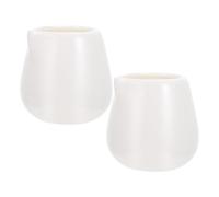 OSALADI Lot de 2 Pichets à Lait en Céramique Blanche, Grand Format sans Anse, Tasses à Sauce Cuisine Polyvalentes pour Crème, Lait et Condiments, Ustensiles la Cuisine Résistants