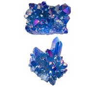 OSALADI Lot de 2 Pierres Naturelles en Cristal Bleu pour Décoration D’Aquarium et Jardinage, Amas Cristallin D’Environ 100g, Ornement Décoratif pour Intérieur et Extérieur, Aspect Lisse