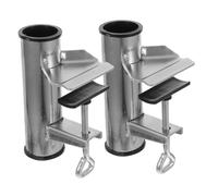 OSALADI Lot de 2 Pinces à Parasol en Acier Galvanisé Épaissi Support pour Parasol de Terrasse et Jardin Fixation Stable pour Table et Balcon Résistant aux Intempéries Usage Extérieur
