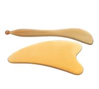 OSALADI Lot de 2 Planches de Massage Gua Sha en Corne Naturelle Outils de Raclage Lisses et Arrondis pour Visage et Corps Bâtons de Soin Adaptés aux Massages Relaxants et Soins du