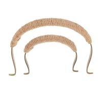 OSALADI Lot de 2 Poignées de Théière en U avec Corde de Jute, Accessoire de Remplacement pour Théière Ancienne, Finition Cuivre Antique, Grande et Petite Taille, pour Service de Thé