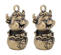 OSALADI Lot de 2 Porte-Clés Pendentifs en Laiton de Vache Cartoon Accessoires Décoratifs Originaux Finition Polie et Surface Lisse Présent Créatif pour Amateurs de Loisirs Manuels