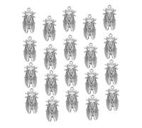 OSALADI Lot De 20 Pendentifs Insectes Vintage Alliage Argenté Pour Création De Bijoux, Breloques Cigales Pour Bracelets Diy, Accessoires Artisanaux Unisexes Pour Loisirs Créatifs Et Présents