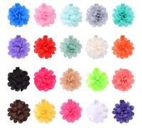 OSALADI Lot de 20 Pinces à Cheveux Fleur en Tissu Chiffon 24 Pouces Accessoires Cheveux Fille Couleur Unie Barrettes Mix Couleur pour Bébés et Garçon et Filles