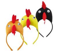 OSALADI Lot de 3 Bandeaux Coq 3d pour Cosplay et Fêtes de Pâques, Serrage-tête Décoratif en Tissu Confortable, Accessoires Photo Animaux, pour Soirées Déguisées et Événements Festifs