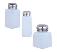 OSALADI Lot de 3 Bouteilles Antistatiques Rechargeables pour Liquides Pompe Aluminium Blanche 250Ml 200Ml et 100Ml Flacons Portables Adaptés au Stockage de Solvants Usage Industriel