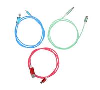 OSALADI Lot De 3 Câbles USB Type-c LED Lumineux TPE Résistants à l'usure pour Téléphone Portable, Charge Rapide, Flexibles, Usage Maison Bureau Voyage, Couleurs Bleu Vert Rouge