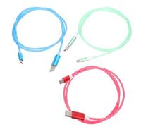 OSALADI Lot de 3 Câbles USB Type-c LED Verte à Luminosité Défilante, Câble de Chargement TPE Compatible Ports USB Type-c et Ordinateurs