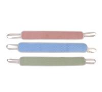 OSALADI Lot de 3 Éponges Exfoliantes Épaisses Double Face en Polyester et Coton, Brosse à Dos Double Anneau, Serviette de Bain Exfoliante pour Corps, Usage Bain, Couleur Couleur Aléatoire