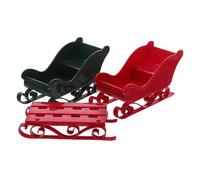 OSALADI Lot de 3 Ornements de Traîneau de Noël en Plastique Décorations Miniatures Rouges et Vertes Figurines de Père Noël Décorations Festives de Fête