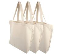 OSALADI Lot de 3 Paquet Fourre-Tout en Toile Vierge, Réutilisables, Légers et Pliables, Dimensions 40x35x10 Cm, Paquet à Provisions Polyvalent pour Courses, Rangement Fruits, Légumes