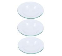 OSALADI Lot de 3 Plaques Chauffantes Rondes en Verre 10 CM pour Chauffe-Cire Plat de Remplacement pour Brûleur D’Huile Essentielle Soucoupes pour Aromathérapie et Diffusion de Cire