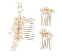 OSALADI Lot de 3 set de Peignes à Cheveux en Perles Vintage, Accessoires pour Cheveux Chinois Traditionnels, Décorations Latérales pour Mariage et Soirées, pour Coiffure de Mariée et Bal