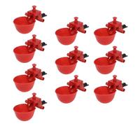 OSALADI Lot de 30 Abreuvoirs Automatiques Réglables en Plastique pour Volailles 95 MM Bol Rouge Vis et Écrou Noirs Compatible Poules Pigeons et Cailles Système D’Abreuvement Solide