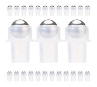 OSALADI Lot de 30 Billes à 16 Dents Transparentes en Plastique Pe pour Flacons Roll-on Huiles Essentielles, Applicateur à Bille Rechargeable pour Parfums, Huiles à Lèvres - Usage Voyage,