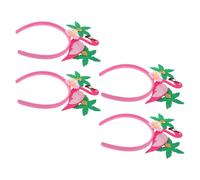 OSALADI Lot de 4 Bandeaux Hawaïens Flamant Rose Serrage-Tête Fleurs Tropicales et Cocotiers Colorés Accessoires Cheveux pour Fête Luau Carnaval Plage et Soirée à Thème Tropical