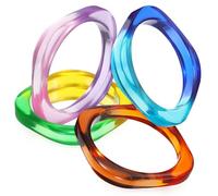 OSALADI Lot de 4 Bracelets Larges Épais pour Femmes en Acrylique Transparent, Bracelets Joncs Multicolores Violet, Vert, Bleu et Orange, Accessoires pour Toutes Occasions