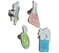 OSALADI Lot de 4 Broches Créatives en Alliage pour Vêtements Épingle Chimie, Design Original, Usage Longue Durée, pour Chapeaux et Écoles