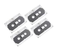 OSALADI Lot De 4 Cassettes Audio Vierges Enregistrables De 30, Style Rétro Transparent, pour Enregistrement Vocal Et Musical, Compatibles Usage Pédagogique Et DIY, Matériau Stable