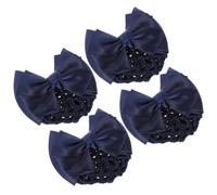 OSALADI Lot de 4 Filets à Cheveux Bleus Pince à Nœud, Accessoire Coiffure pour Chignon, Filet à Chignon Élastique, Barrettes Décoratives pour Infirmières et Danseuses, Accessoires Cheveux