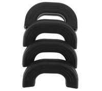 OSALADI Lot de 4 Maniques en Silicone Antidérapantes pour Poignées de Casseroles Taille Moyenne Résistantes à la Chaleur Protection Mains Lors Cuisson Accessoires la Cuisine Noirs