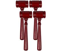 OSALADI Lot de 4 Marteaux de Juge en Bois Rouge Finition Lisse Outils de Jeu de Rôle Éducatifs et Décoratifs Maillets Robustes pour Ventes aux Enchères Réunions et Activités