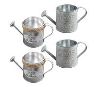 OSALADI Lot de 4 Seaux à Fleurs Vintage en Fer, Décoration Intérieure Rustique, Contenant à Fleurs pour Plantes Séchées, Ornement pour Balcon, Bureau ou Jardin, Style Rétro Patiné Effet