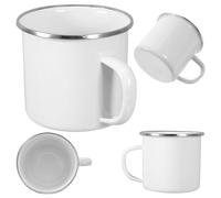 OSALADI Lot de 4 Tasses Émaillées D'extérieur 12oz Légères et Compactes, Gobelets de Camping sans Revêtement, pour Voyage, Bureau et Activités en Plein Air