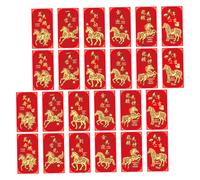 OSALADI Lot De 48 Enveloppes Rouges « Année Cheval » « Clôture Des Bénéfices » « Hongbao Spring » « Enveloppes D'Argent Traditionnelles » « Année Cheval » « Papier Hongbao