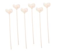 OSALADI Lot de 6 Bâtonnets Diffuseurs Floraux en Rotin Bois Blanc pour Huiles Essentielles Recharges Parfumées sans Feu Diffuseur d'Arômes Décoratif pour Maison Bureau et Hôtel