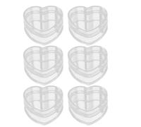 OSALADI Lot de 6 Boîtes à Friandises Transparentes de Cœur, Petites Boîtes à Dragées 85x65x39 Mm, Emballage pour Mariage et Fête, Étuis Décoratifs pour Bonbons et DIY