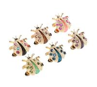 OSALADI Lot de 6 Épingles de Mode en Alliage avec Cristaux Brillants, Épingle à Insectes Style à Bon Dieu pour Vêtements Féminins, Accessoire Élégant pour Occasions Spéciales