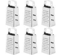 OSALADI Lot de 6 Mini Râpes à Fromage en Acier Inoxydable, Râpes à Quatre Faces Poignée, Adaptées pour Râper Gingembre, Pommes de Terre et Légumes Cuisine