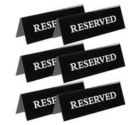 OSALADI Lot de 6 Panneaux de Table « Réservé » en Acrylique Noir Format 20 X 7 CM Signalétique Triangulaire Stable pour Restaurant Mariage et Réception Panneaux Réutilisables pour