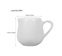OSALADI Lot de 6 Petits Pichets à Sauce en Céramique Blanche 50 Ml avec Anse Mini Pots à Lait et Sirop Polyvalents Cuisine Café et Service de Table