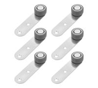 OSALADI Lot de 6 Roulettes pour Portes Coulissantes de Placard avec Roues en Caoutchouc, Guide au Sol Anti-affaissement, Glissement Silencieux et Support Robuste pour Portes Latérales