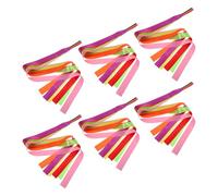 OSALADI Lot de 6 Rubans de Gymnastique Colorés Arc-en-Ciel pour Garçon et Filles 1 Mètre Bâtonnets Légers et Résistants Jouets de Danse Rythmique pour Spectacles Scolaires et Fêtes