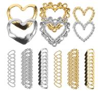 OSALADI Lot de 60 Breloques pour Ongles en Métal Creux Forme Cœur Décoration Nail Art Kawaii Accessoires Manucure DIY pour Faux Ongles pour Soirées et Anniversaires