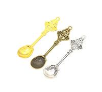 OSALADI Lot De 60 Pendentifs En Alliage Vintage Cuillère, Accessoires De Bricolage Créatifs Pour Garçon Et Filles Et Filles, Trois Couleurs Assorties, Pour Création Bijoux, Fêtes Et Souvenirs
