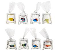 OSALADI Lot de 8 Breloques Poisson en Résine Transparente Multicolore, Pendentifs Mini Poissons pour Loisirs Créatifs, Garçon et Filles et Adultes, Décoration Bijoux, Couleur Aléatoire