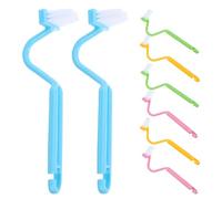 OSALADI Lot de 8 Brosses Incurvées en Plastique de V pour Rebord de Cuvette de Toilettes 8 Pouces Couleurs Assorties Jaune Bleu Vert Rose Brosse de Nettoyage Réutilisable à Long Manche