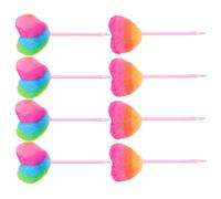OSALADI Lot de 8 Stylos à Bille Mignons Pompon de Cœur Corps en Plastique Doux et Duveteux Couleurs Assorties Stylo à Écriture Fluide pour Papeterie de Noël Saint-Valentin et Journaux