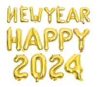 OSALADI Lot de Ballons Décoratifs en Aluminium Doré 2024 Chiffres Ballons du Nouvel An pour Fête Accessoires de Décoration pour Soirée et Célébration Kit Complet pour Ambiance Festive