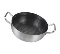 OSALADI Marmite en Acier Inoxydable 22 CM Double Anse et Design Nid d'Abeille, Casserole Multifonction pour Cuisson Vapeur et Friteuse