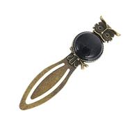 OSALADI Marque-pages Hibou En Alliage De Zinc Pierre Naturelle, Marque De Lecture Rétro, Léger Et Portable, Accessoire De Bureau Pour Étudiants Et Amateurs De Livres