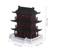 OSALADI Miniature Pavillon Ancien Chinois à Trois Ornement Architectural Vintage pour Décor Micro Paysage Modèle de Bâtiment Traditionnel pour Aquarium et Bureau