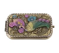 OSALADI Miroir de Maquillage Pliable Vintage en Métal Cuivre Petit Miroir de Poche Compact Rond Double Face de Voyage Portable pour Retouches Précises Accessoire Cosmétique Pratique