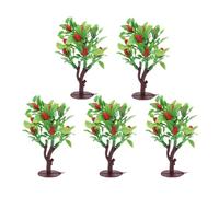 OSALADI Modèle d'arbre Fruitier Artificiel Réaliste Vert en Plastique 11 Cm, Lot de 5 Pièces Couleur Aléatoire pour Décoration de Bureau et Étagère, pour Micropaysage