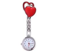 OSALADI Montre Suspendue Créative en Alliage de Zinc Rouge, Forme Cœur, Légère et Solide, pour Usage Infirmier ou Médical