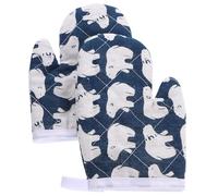 OSALADI Moufles Cuisine Résistants la Chaleur en Coton Épais, Anti-brûlure pour Four et Barbecue, Paire de Maniques Bleues, Protection Haute Température pour Pâtisserie et Cuisson